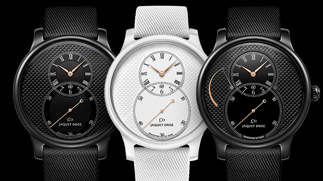 Jaquet-Droz_Grande-Seconde-Ceramic-Clous-De-Paris_J003035540-J003036540-J027035541_Trio-Front