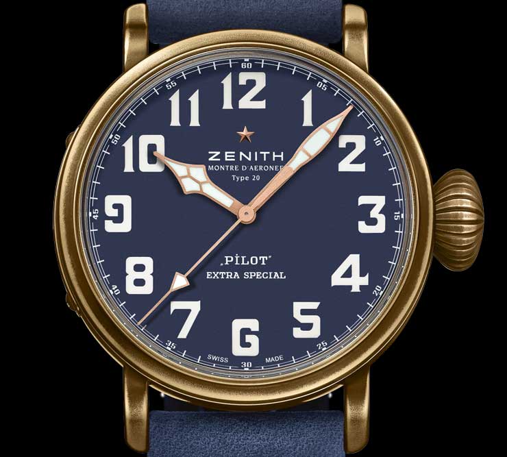 Zenith Pilot-Kollektion in Schwarz und Blau