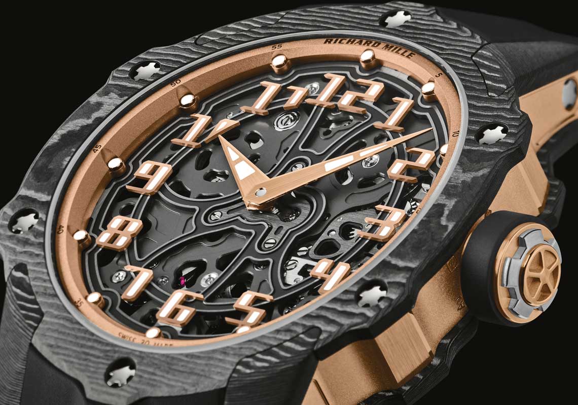 Richard Mille RM 33 02 die erste runde Carbon TPT Automatikuhr