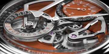 Speake Marin Openworked Dual Time Terracotta