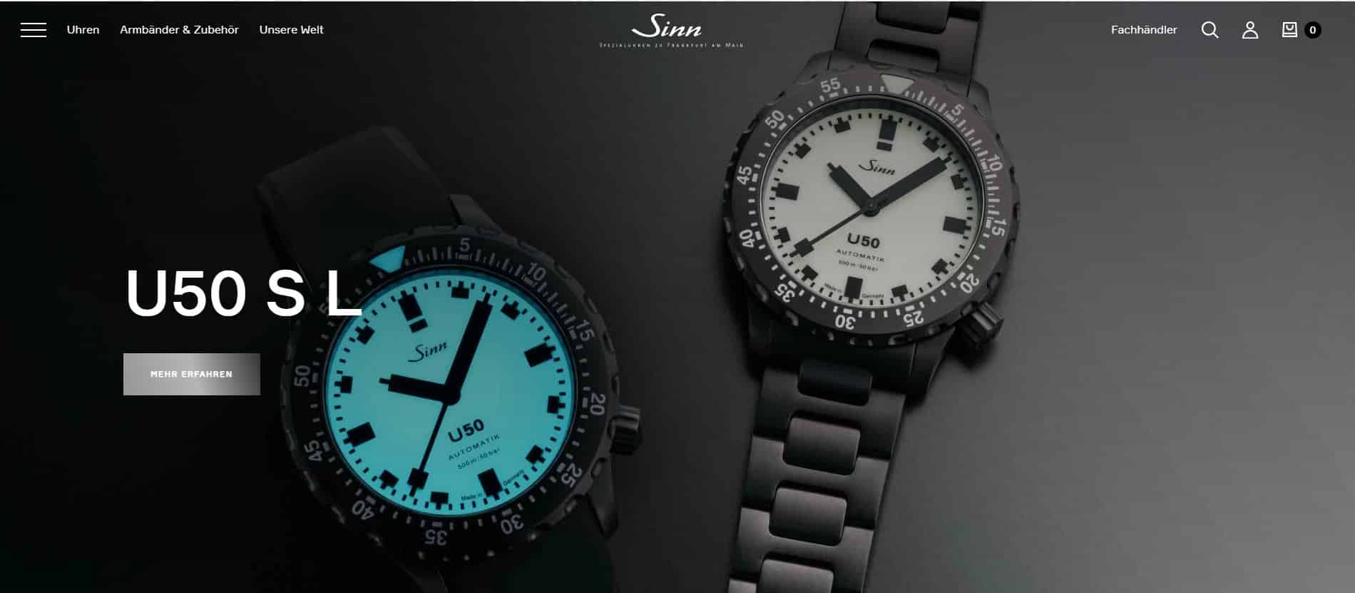 neue sinn webseite, neuer Sinn onlineshop