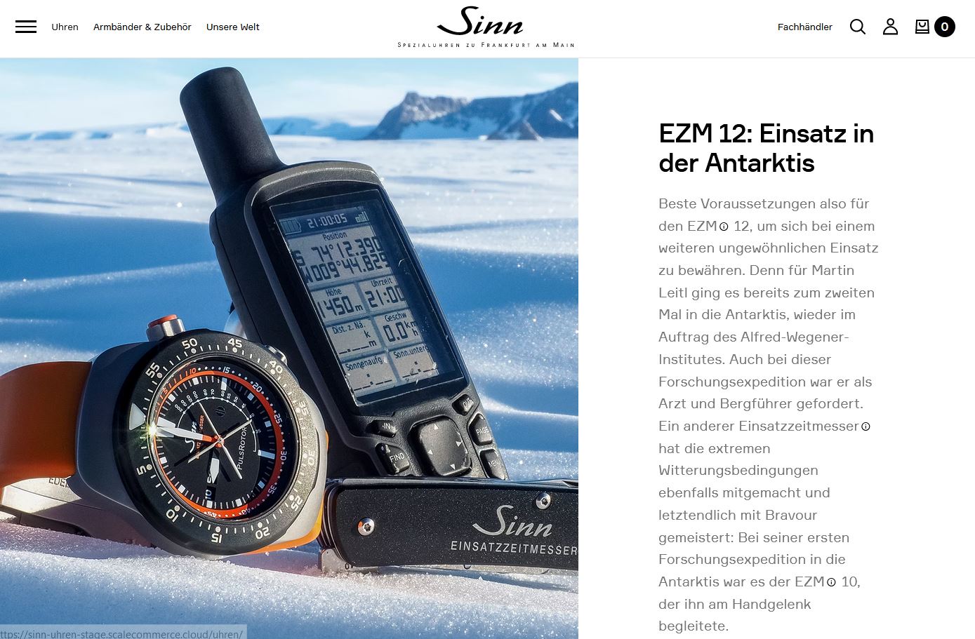 neue sinn webseite, neuer Sinn onlineshop