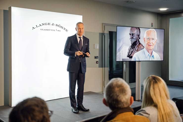 Wilhelm Schmid bei der Namensweihe des Walter Lange Aus- und Weiterbildungszentrums, im Oktober 2022