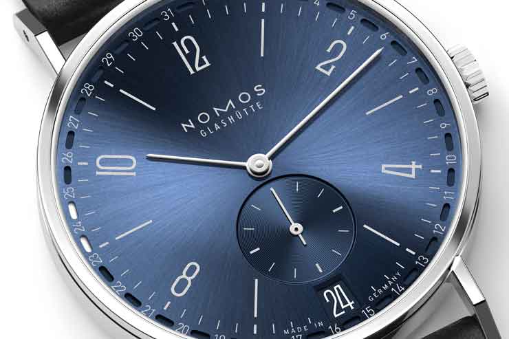 tangente 2date blue 05 nomosglashuette 