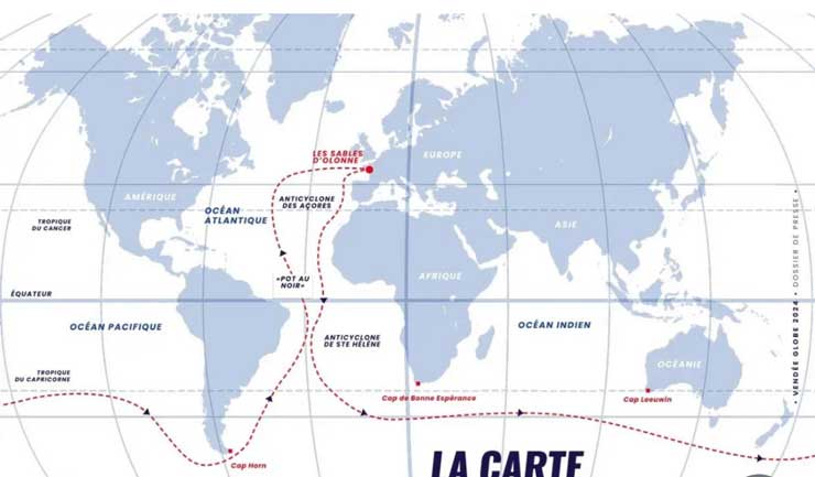 Die Route der Vendée Globe 