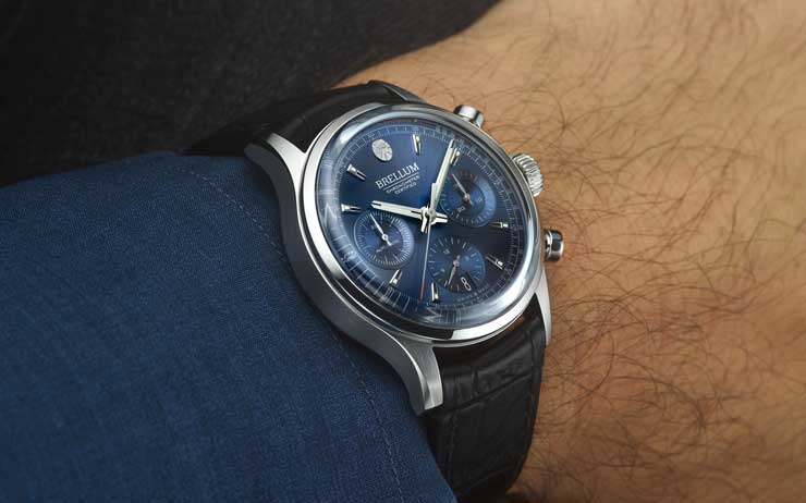 brellum duobox 39mm bleu cuir 